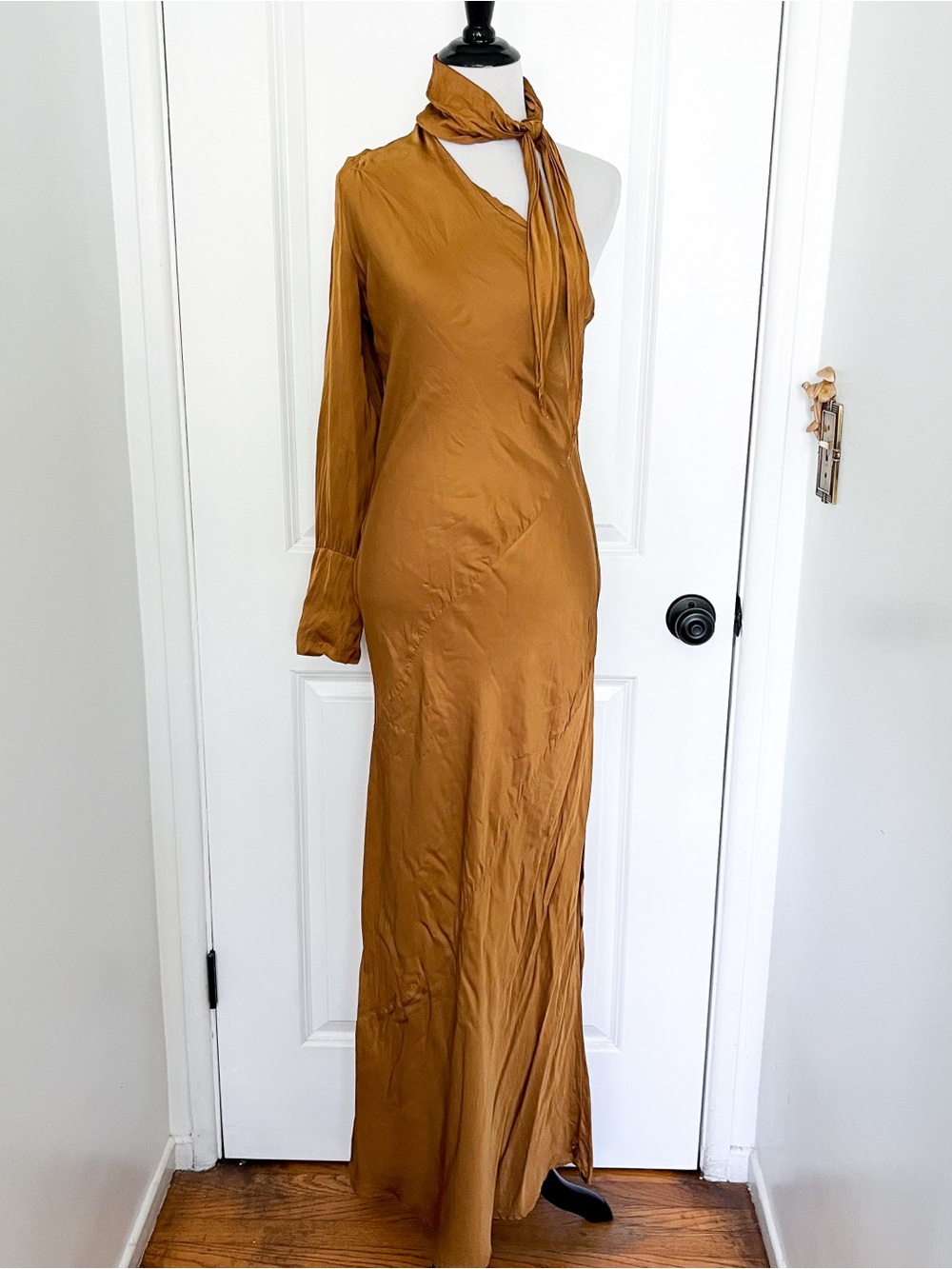 Young Fabulous & Broke One-Shoulder Maxi Dress in Golden Brown - Medium